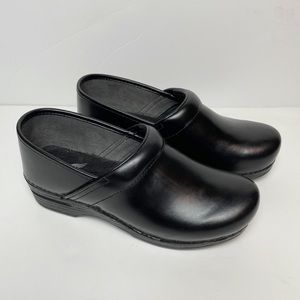 Dansko Black Leather Clogs